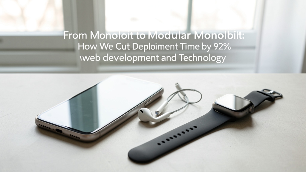 Editorial image illustrating From Monolith to Modular Monolith: How We Cut Deployment Time by 92%